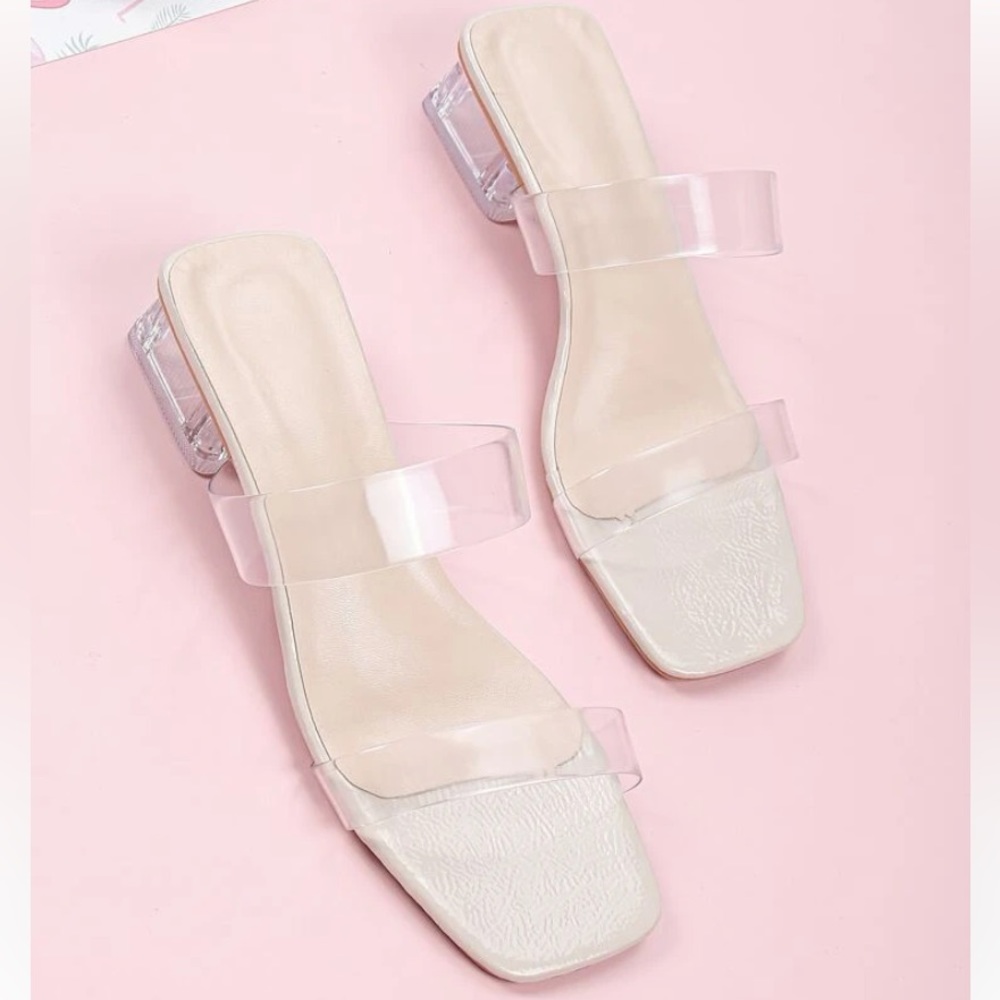 Clear chunky sandal mules-NEW
